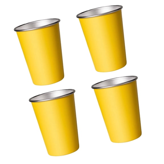 Set Of 4 Shatterproof Stainless Steel Pint Glasses 350/500ml For Everyday Use