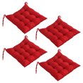 Set Of 4 Square Chair Pads Indoor Seat Cushions Pillows With Ties Thick Soft Seat Cushion For