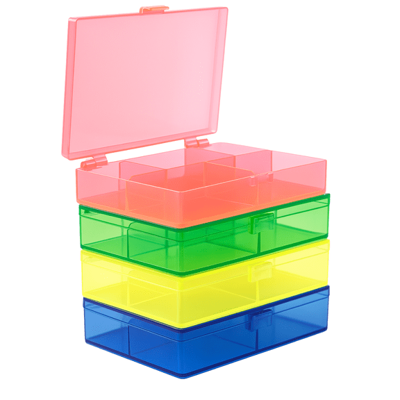 Set Of 4 Stackable and Colorful Storage Boxes : ( Pack of 1 Pc )