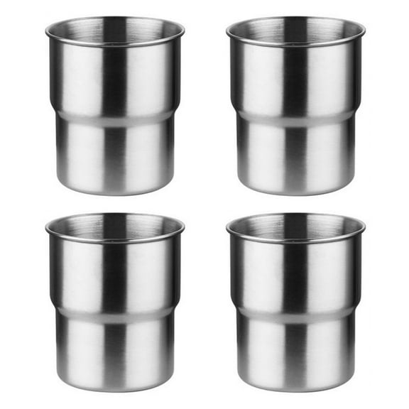 Set Of 4 Stainless Steel Drinking Cups Metal Shot Glasses for Picnics and Hiking