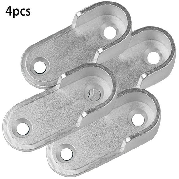 Set Of 4 Stainless Steel Rail Hangers Wardrobe Bracket Support For Rod