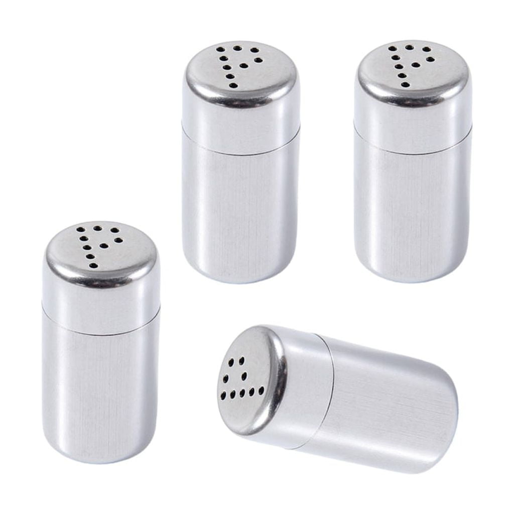 Set Of 4 Stainless Steel Salt Shakers Seasoning Jar Portable Spices  Dispenser with Lid for Camping and Outdoor Grills - Walmart.com, image size:1024x1024