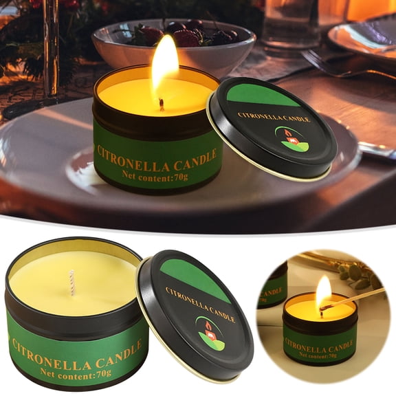 Set Of 4 Tin Can Aromatic Lemongrass Candles For Home And Outdoor Use