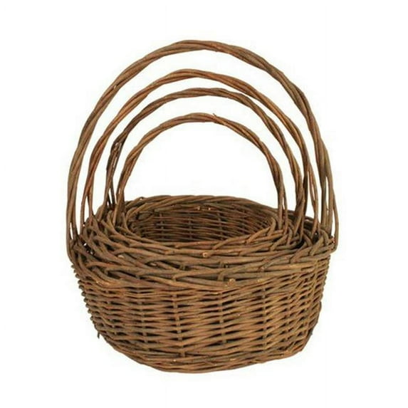Set Of 4 Unpeeled Willow Baskets