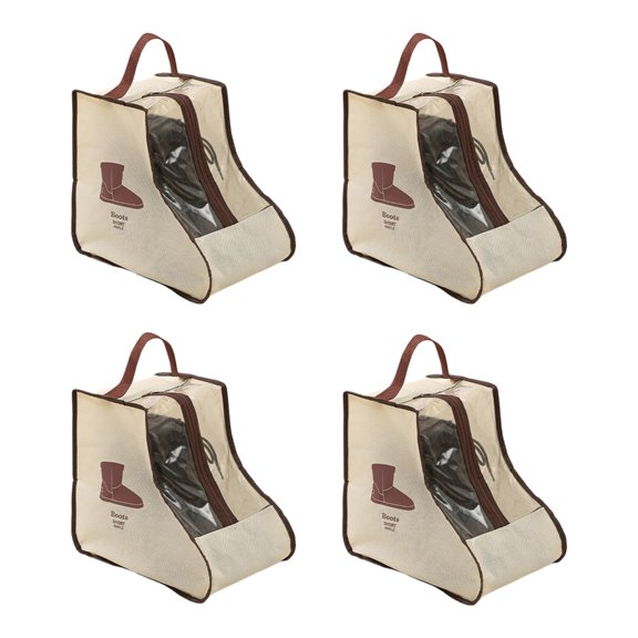 Set Of 4 Waterproof Boot Bag With Carry Handle Boot Organization Bags For Seasonal Shoe Storage Travel Accessory