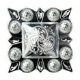 thumbnail image 1 of Set Of 4 Western Screw Back Concho German Silver 1.5 Inch Square Hilason, 1 of 4