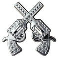 thumbnail image 1 of Set Of 4 Western Screw Back Concho Silver Finish Cross Pistol Saddle, 1 of 4