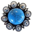 thumbnail image 1 of Set Of 4 Western Screw Back Concho Stone Bling Leather Horse Saddle Belt, 1 of 4