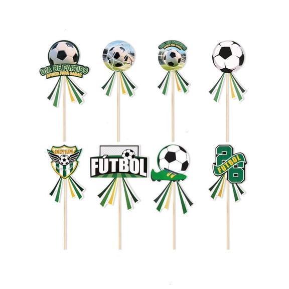 Set Of 48 World Game Cake Toppers With Soccer Ball Design For Sweet Dessert Football Party Cupcake Picks Party Supplies