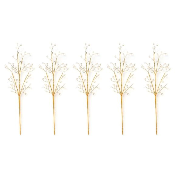 Set Of 5 Artificial Plant Branch for Christmas Tree Flower Bouquet Decoration Accessories Holiday Decorating Supplies