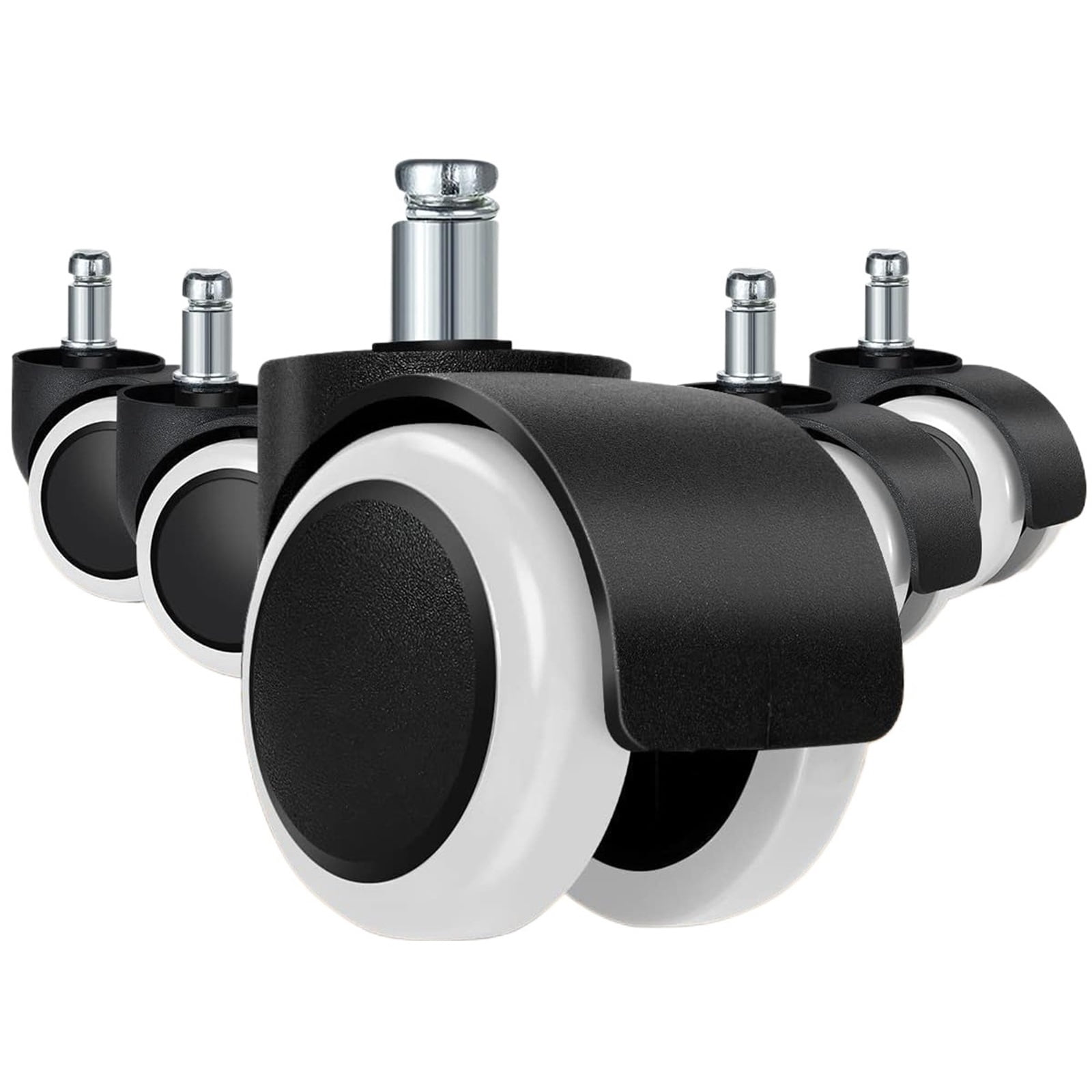Set Of 5 Chair Wheel Caster Replacement Soft Mute Desk Caster Wheels For Work Chair Heavy Duty Safe Rolling Office Chair Wheels ,Reliable