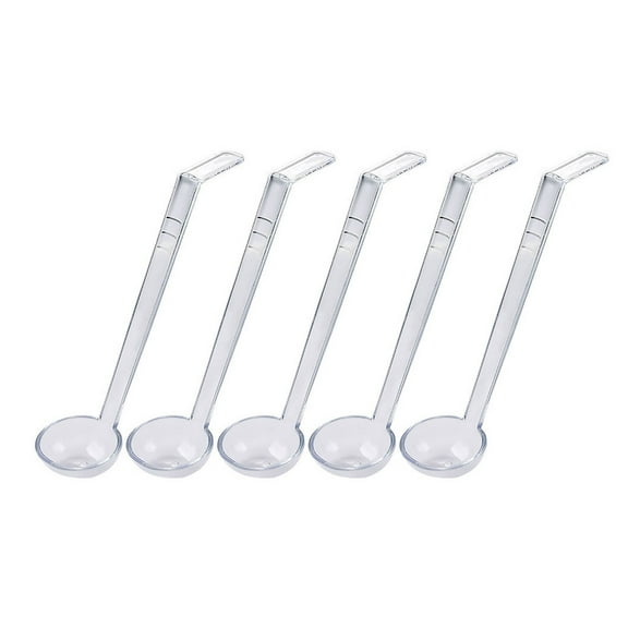 Set Of 5 Clear Plastic Serving Spoons Long Handle Banquets Serving Utensils For Cocktails Gravy Fruit Juices