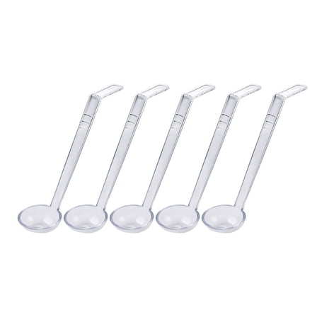 Set Of 5 Clear Plastic Serving Spoons Long Handle Banquets Serving Utensils For Cocktails Gravy Fruit Juices