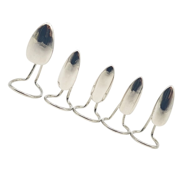 Set Of 5 Gothic Finger Covers Rings Smooth Metallic Nails Accessories For Artistic Expression And Modern Streetwear Styling