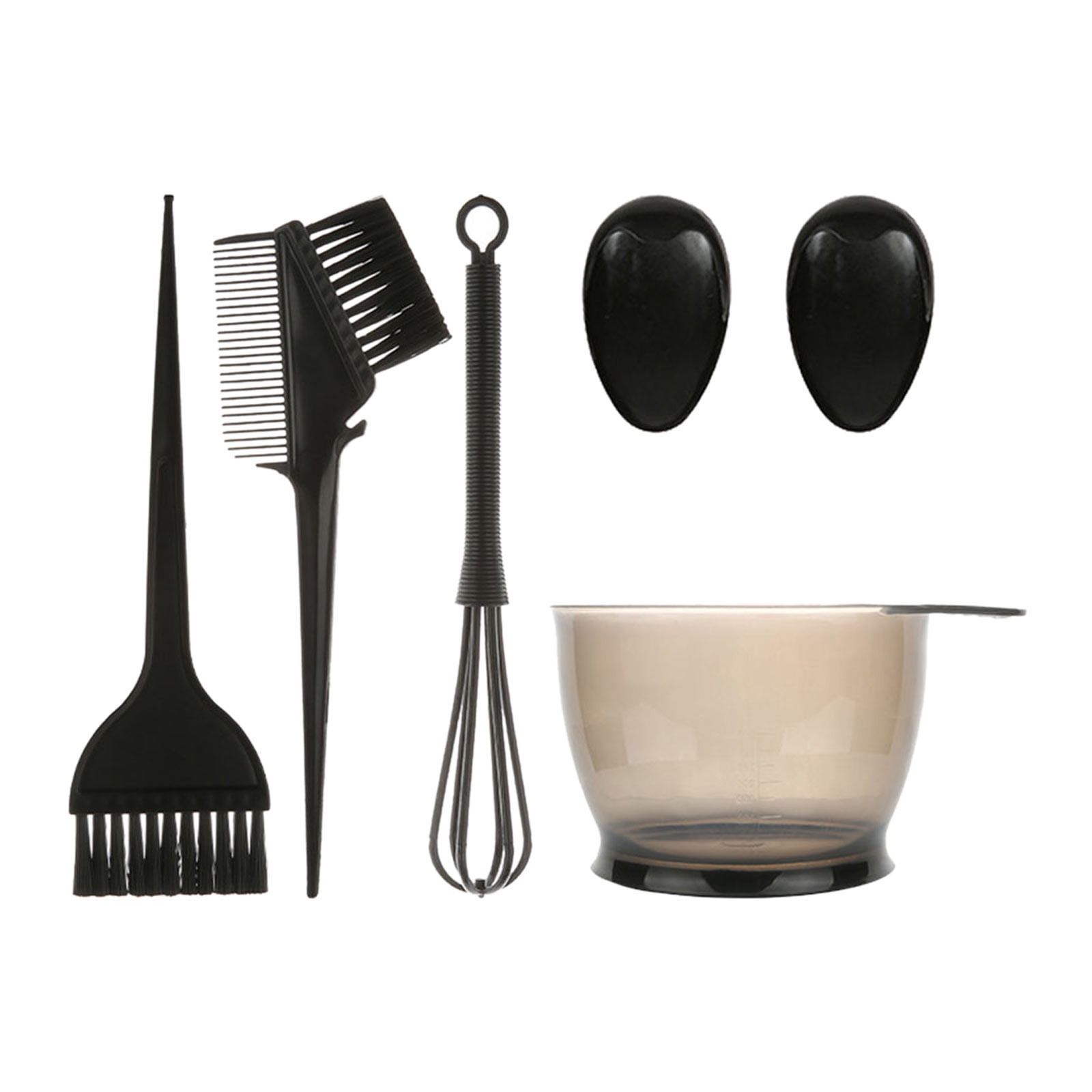 Set Of 5 Hair Dyeing Tools Brush Comb Hairdressing Measuring Jug Transparent Perm Scale Cup