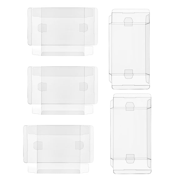 Set Of 5 Protective Display Case Container For Cartridges Clear PET Design Home Gaming Room Quick Access & Organization
