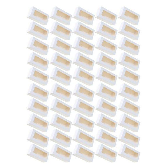 Set Of 50 Cardboard Macarons Storage Boxes Portable Snacks Containers Dessert Packaging Box Muffin and Cupcake Holders