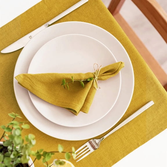 Set Of 6 40x40cm Table Cloth Napkins Durable Polyester Thicken Placemat Reusable for Kitchen Dining Wedding Decoration