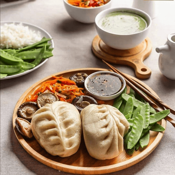Set Of 6 Bamboo Round Plate 9 inch |For Appetizers / Barbecue / Steak