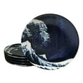 thumbnail image 1 of Set Of 6 Blue Japanese Hokusai Great Wave Porcelain Appetizer Salad Small Plates, 1 of 9