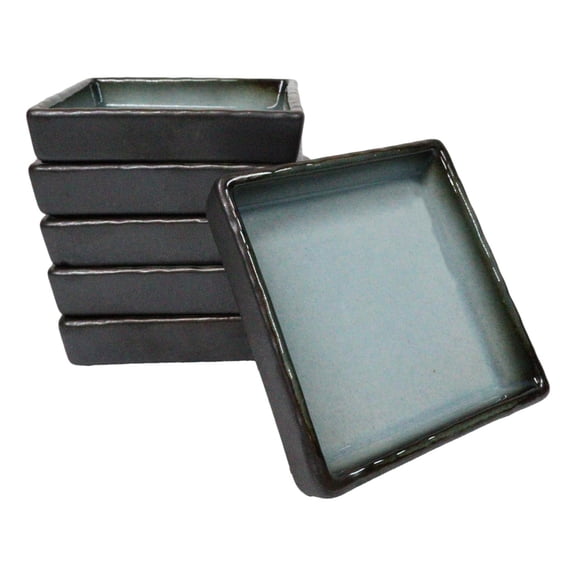 Set Of 6 Blue Sky Stars Seikai Art Ceramic Square Condiment Sauce Dishes 2oz