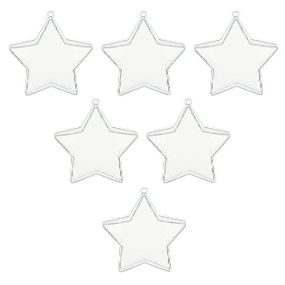 Set Of 6 Clear Transparents Plastic Fillable Ornaments Christmas Tree Baubles Decoration Festival Accessories