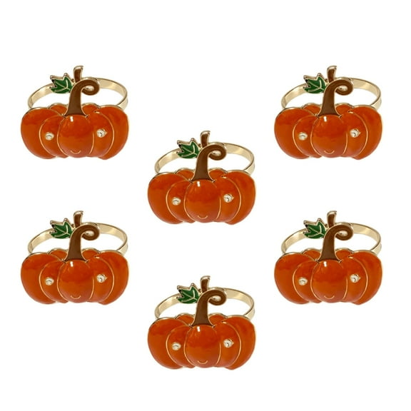 Set Of 6 Durable Metal Pumpkins Shape Napkins Clips Efficient Table Setting Decorations Pumpkins Napkins Rings