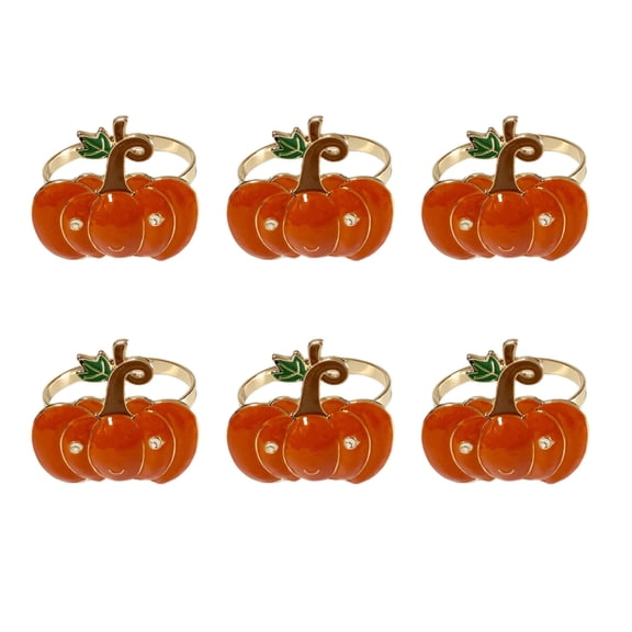 Set Of 6 Durable Metal Pumpkins Shape Napkins Clips Efficient Table Setting Decorations Pumpkins Napkins Rings