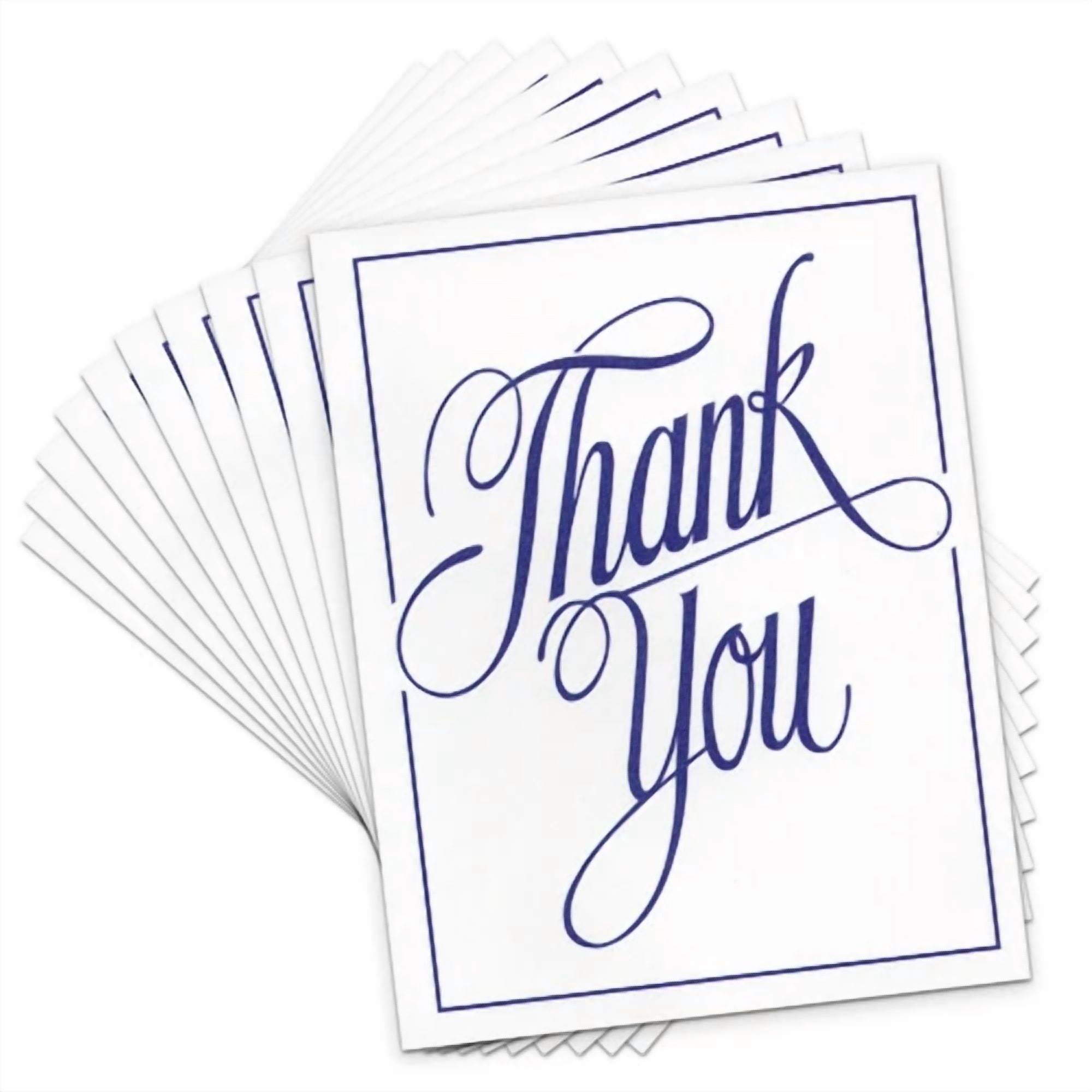 Set Of 6 Elegant Thank You Blank Note Cards + Envelopes By Premium Greetings