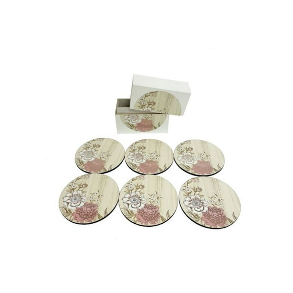 Set Of 6 Floral Prints In A Decorative Box Coasters