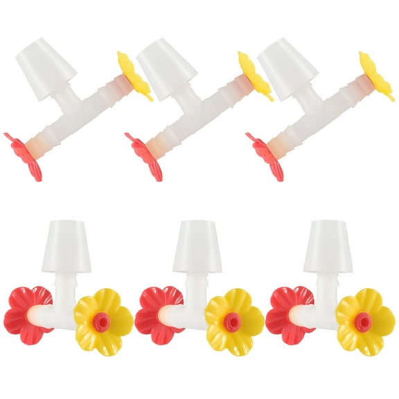 Set Of 6 LeakProof Hummingbird Feeders Flower Tip Feeders Accessories Seal Secure Replacement Part Dispensing Tool