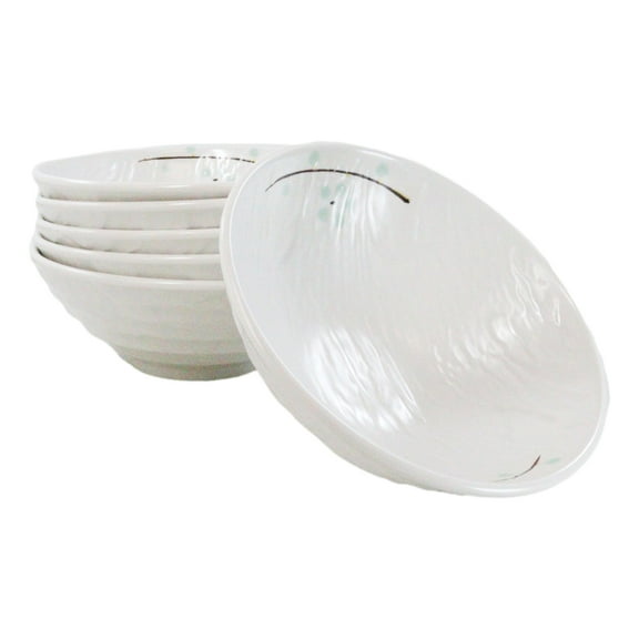 Set Of 6 Modern Yukino Hana Melamine Soup Pasta Salad Cereal Bowls 32oz 8"D