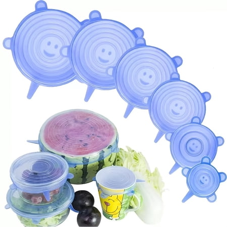 Set Of 6 Multifunctional Silicone Stretch Lid, Universal Silicone Food Packaging Bowl And Pot Lid, Fresh Microwave Cover Stretch Silicone Lid, Kitchenware Accessories