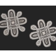 Set Of 6 Placemat, Handmade Beaded Placemats, Silver And Grey Table Mats, Beaded Charger Plate 13X13 Inch