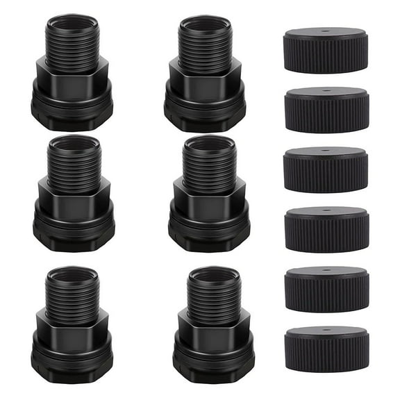 Set Of 6 Plastic Bulkhead Connectors With Male And Female Thread Options