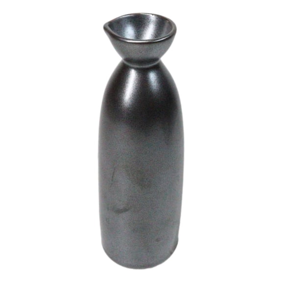 Set Of 6 Porcelain Tetsu Kesho Iron Balck Japanese Wine Sake Tokkuri Flasks 9oz