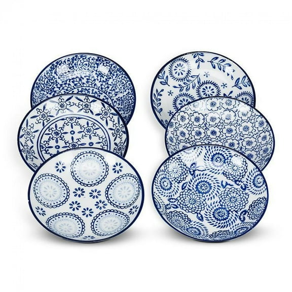 Set Of 6 Round Shallow Dish