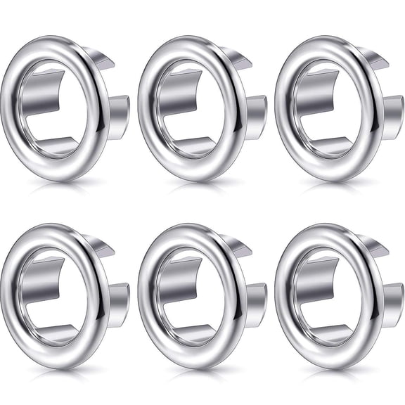 Set Of 6 Sink Overflow Rings - Decorative Overflow For Kitchen Sink, Bathroom - Drain Plug Cover