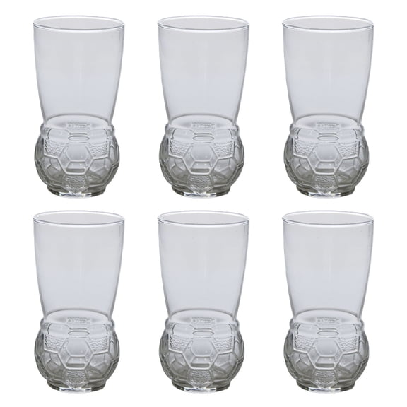 Set Of 6 Soccer Design Drinkware Cups 450ml Ideal For Game And Gatherings
