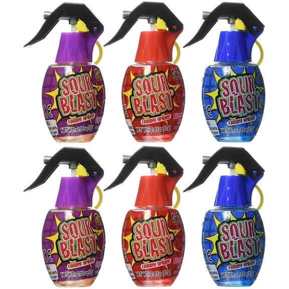 Set Of 6 Sour Blast Spray Candy! Perfect For Movie Night, Parties, Feild Trips And More!