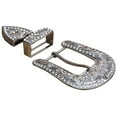 thumbnail image 1 of Set Of 6 Stainless Steel Finished Belt Buckle Set W/Bling Clear Crystal, 1 of 6