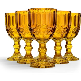Bezrat Hand Painted Wine Glasses Set Of 2, Gold 28 Oz. Large Glass : Target