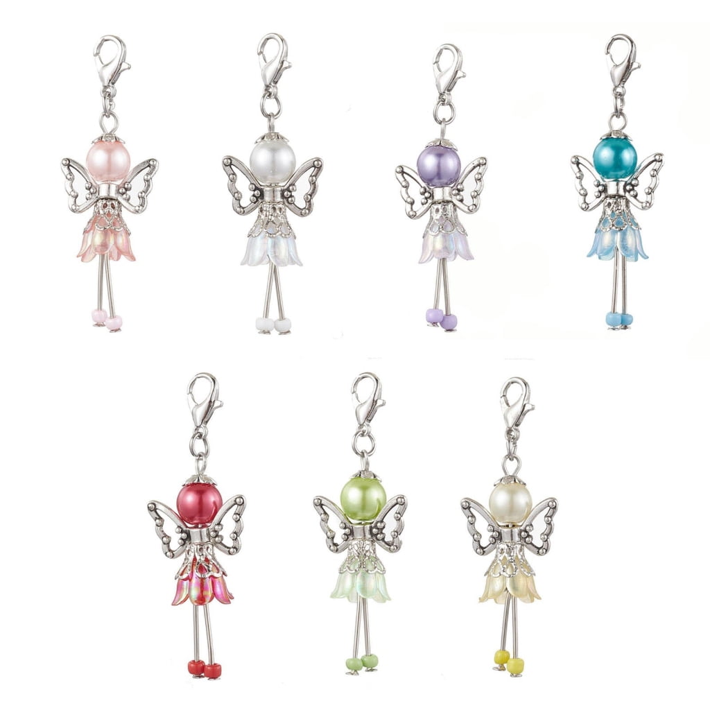 Set Of 7 Chic Angel Wing Keychain Adornments Perfect For Creative DIY ...