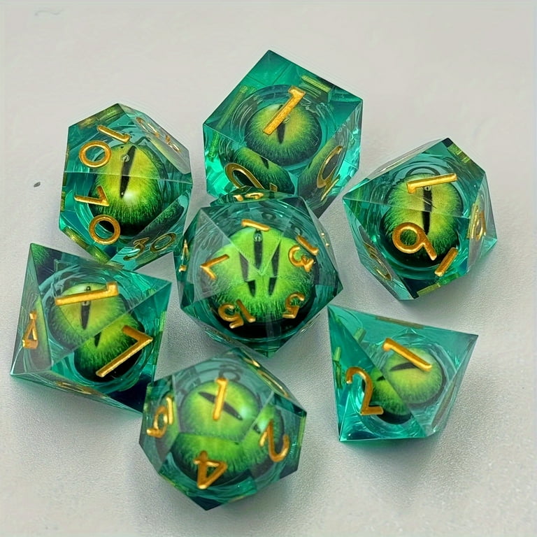 Set Of 7pcs New Dragon King's Eye Multi-sided Dice, Tree Set Of 7pcs New Dragon King's Eye Multi-sided Dice, Tree