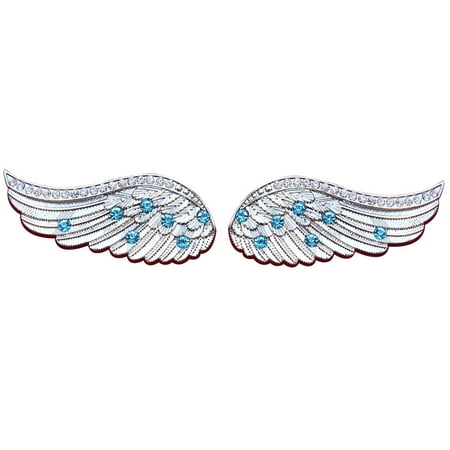 Set Of 8 Screw Back Concho Angel Wings Bling Nickel Plated Saddle Hilason