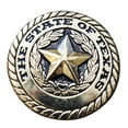 thumbnail image 1 of Set Of 8 Screw Back Concho State Of Texas Star W/ Rope Edge Saddle, 1 of 4