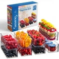 thumbnail image 1 of Set Of 8 Stackable Plastic Food Storage Bins, 1 of 3