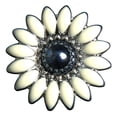 thumbnail image 1 of Set Of 8 Western Screw Back Concho 1.25 In White Floral Silver Saddle, 1 of 4