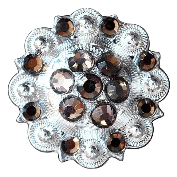 Set Of 8 Western Screw Back Concho Brown Crystal 1-1/4In Saddle Bling
