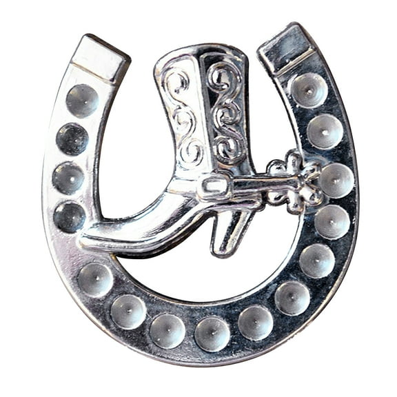 Set Of 8 Western Screw Back Concho Nickel Horse Shoe Design Saddle